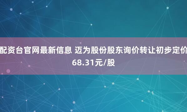 配资台官网最新信息 迈为股份股东询价转让初步定价68.31元/股