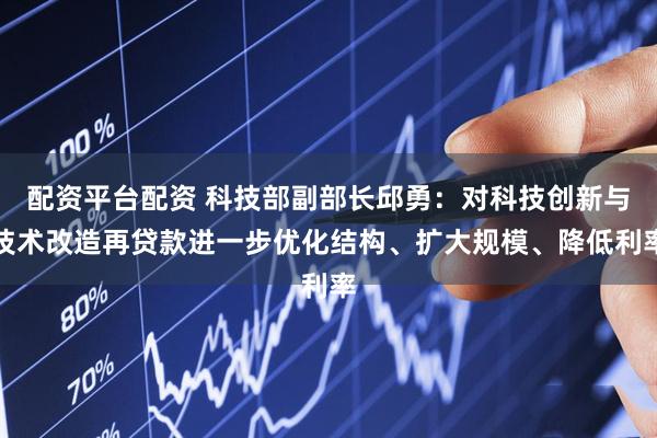配资平台配资 科技部副部长邱勇：对科技创新与技术改造再贷款进一步优化结构、扩大规模、降低利率
